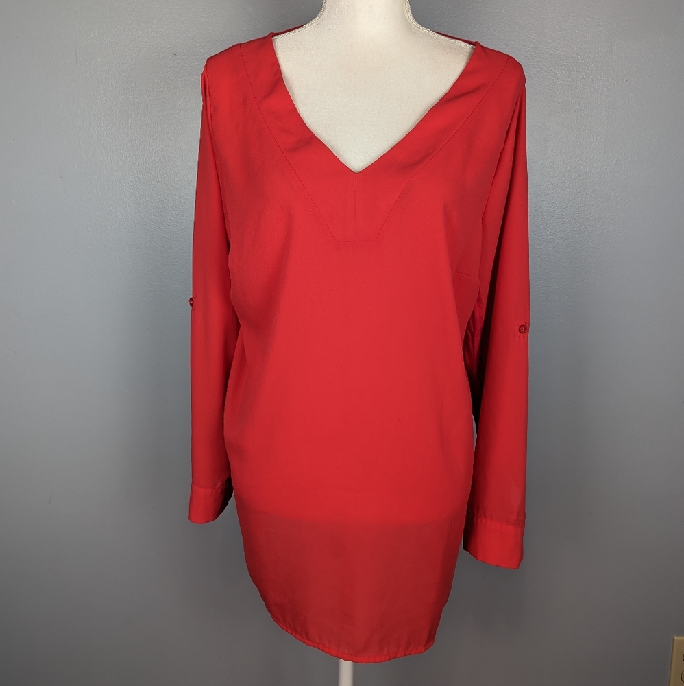 Coral bright pink tunic top
